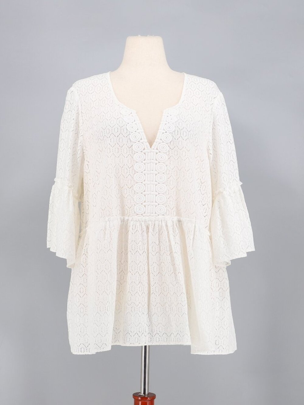 NWT LILLY PULITZER Open Lace Diamond Geometric Top White Boho Resort Size XL